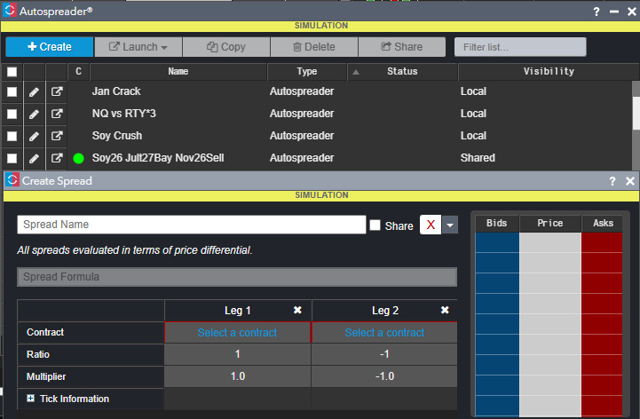 Charting inter-commodity spreads